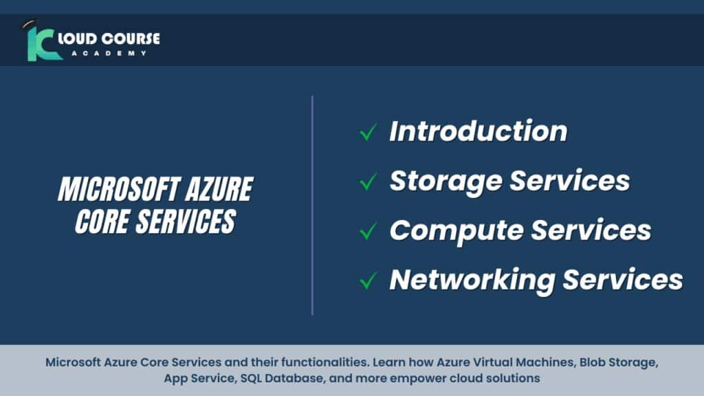 Microsoft Azure Core Services For Beginners 2024